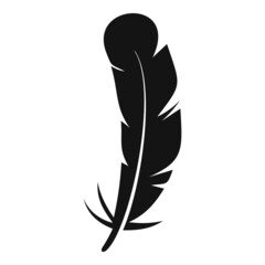 Canvas Print - Smooth feather icon simple vector. Bird pen