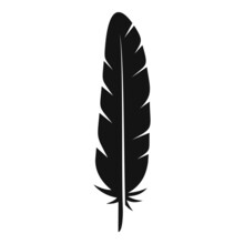 Fluffy Feather Icon Simple Vector. Pen Ink