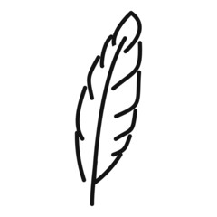 Sticker - Bird feather icon outline vector. Pen plume