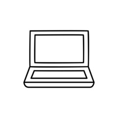 Poster - Laptop Icon in black line style icon, style isolated on white background