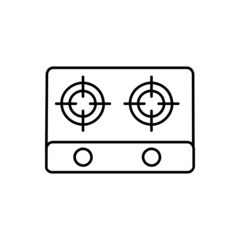 Poster - stove icon in black line style icon, style isolated on white background