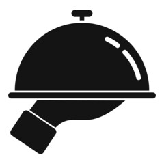 Sticker - Restaurant tray icon simple vector. Food dinner