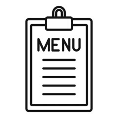 Sticker - Restaurant menu clipboard icon outline vector. Food dish