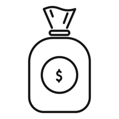 Poster - Bank money bag icon outline vector. Digital finance