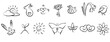 Collection of cute hand drawn spring cartoon icons 