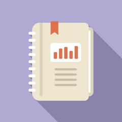 Poster - Report icon flat vector. Business document