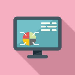 Poster - Computer report icon flat vector. Business analysis