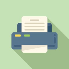 Poster - Printer report icon flat vector. Business document