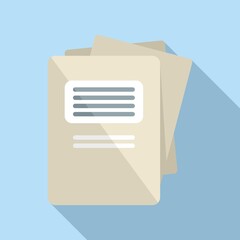 Poster - Business report icon flat vector. Document paper