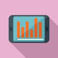 Poster - Graph chart tablet icon flat vector. Document report