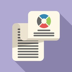Poster - Graph paper report icon flat vector. Finance market