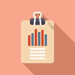Poster - Clipboard chart icon flat vector. Finance page