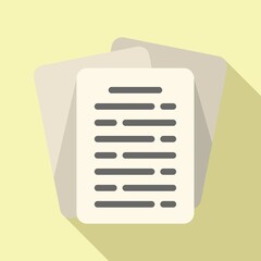 Poster - Document report icon flat vector. Business paper