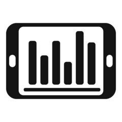 Poster - Graph chart tablet icon simple vector. Document report