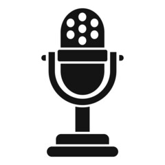 Poster - Microphone report icon simple vector. Market audit