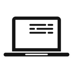 Poster - laptop report icon simple vector. market finance