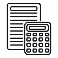 Poster - Calculator report icon outline vector. Business paper