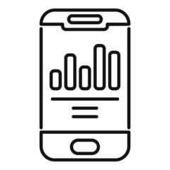 Poster - Smartphone report icon outline vector. Graphic chart
