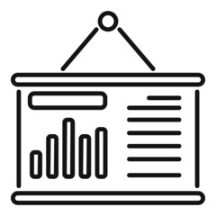 Poster - Banner report icon outline vector. Business document