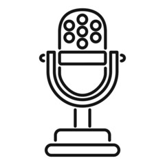 Poster - Microphone report icon outline vector. Market audit