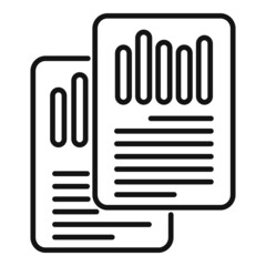 Poster - Data market report icon outline vector. Business document