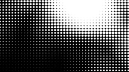 Wall Mural - Dot white black pattern gradient texture background. Abstract pop art halftone and retro style.