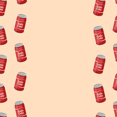 Illustration of a frame concept vector soda can drink background