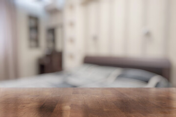 Canvas Print - wooden table in the bedroom