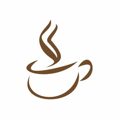 Wall Mural - hot coffee drink cup logo design