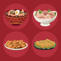 Poster - four chinese food dishes