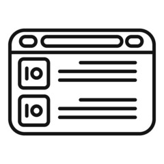 Poster - web page store icon outline vector. internet card
