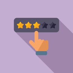 Poster - Marketing rating icon flat vector. Online media