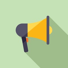 Poster - Marketing megaphone icon flat vector. Online media
