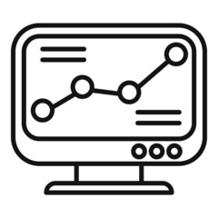 Poster - online data marketing icon outline vector. media strategy