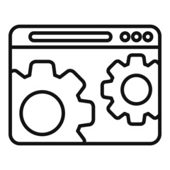 Poster - Online web gear icon outline vector. Internet strategy