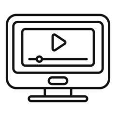 Poster - Marketing media player icon outline vector. Online web