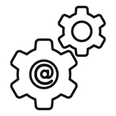 Poster - Gear online marketing icon outline vector. Media internet