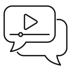 Poster - Social media chat icon outline vector. Online internet