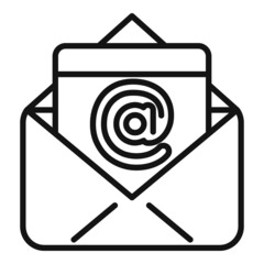 Poster - Seo mail icon flat vector. Social internet