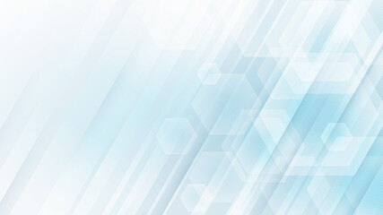Wall Mural - background with abstract blue geometric pattern. the composition is organized using hexagons and obl