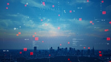 Leinwandbilder - Smart city and communication network concept. Digital transformation.