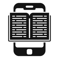 Wall Mural - Smartphone read book icon simple vector. Online people