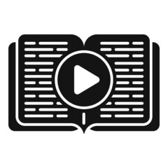 Poster - Read online book icon simple vector. Virtual class