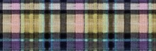 Classic Winter Tartan Knit Wool Plaid Seamless Edging Border. Retro Gingham Checker Trim Background. Woven Scottish Masculine Tweed Stitch Craft Effect Ribbon Banner. 