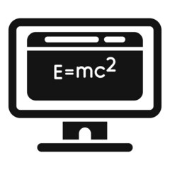 Poster - Internet education icon simple vector. Online study