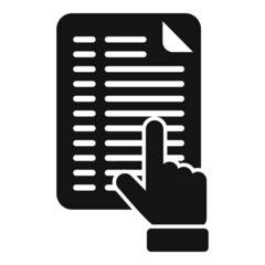 Poster - read document icon simple vector. online training