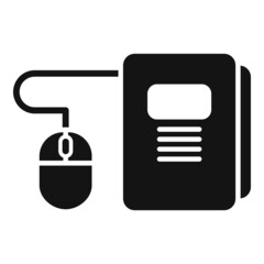 Poster - Online folder icon simple vector. Training people