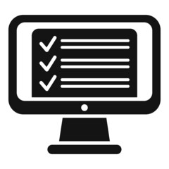 Poster - To do list online icon simple vector. Web course
