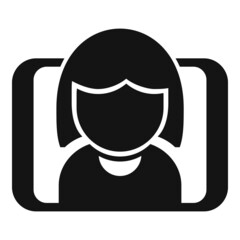 Poster - Video call icon simple vector. Web course
