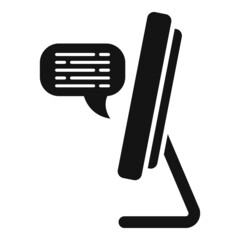 Poster - Monitor digital online icon simple vector. People training